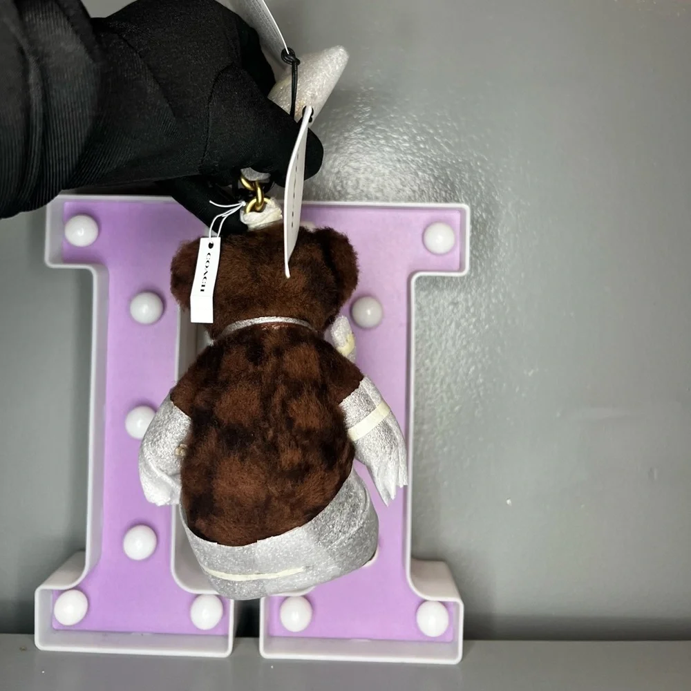 Coach Bear Bag Charm In Shearling